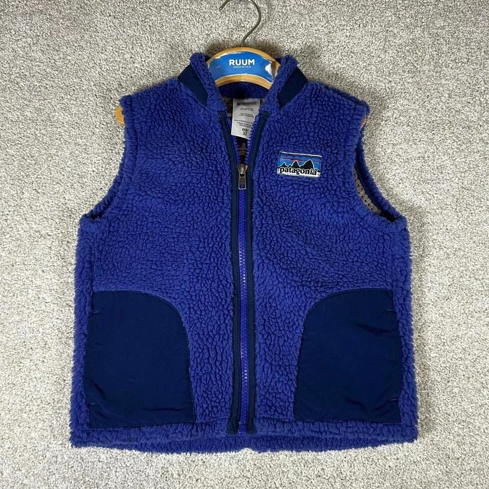 Vintage Toddler 3t Patagonia Retro X Deep Pile blue Sherpa vest